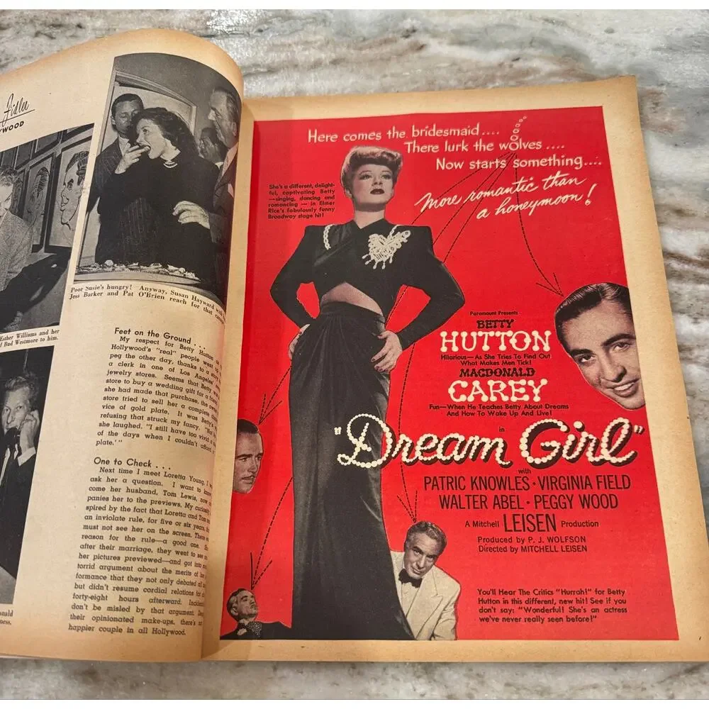 Vtg Screen Stories Magazine Aug. 1948 Diana Lynn Ads Movies +